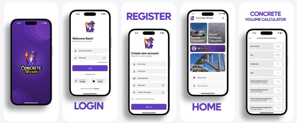 Instructions for Concrete Wizard App